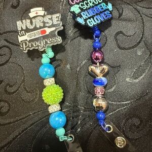 Nurse Themed Beaded Badge Reel